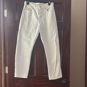 Levi's Women's Wedgie Straight Leg White Jeans
